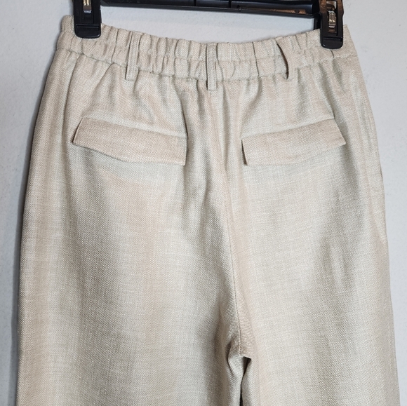 NWT Ellie Mae Studios Linen Silk Wool Keane Oatmeal Cream Pants Size 2 - Picture 14 of 16
